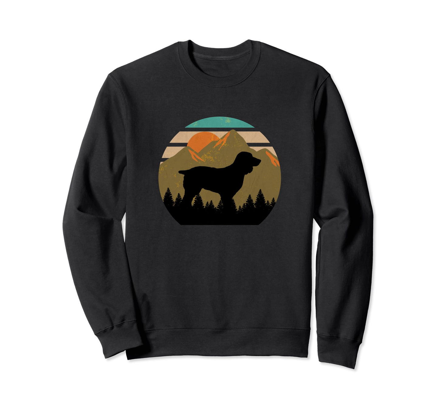 Boykin Dog Sunset Distressed Hiking Sweatshirt - Graphic Print for Adults - T-Shirt, Sweatshirt, Hoodie