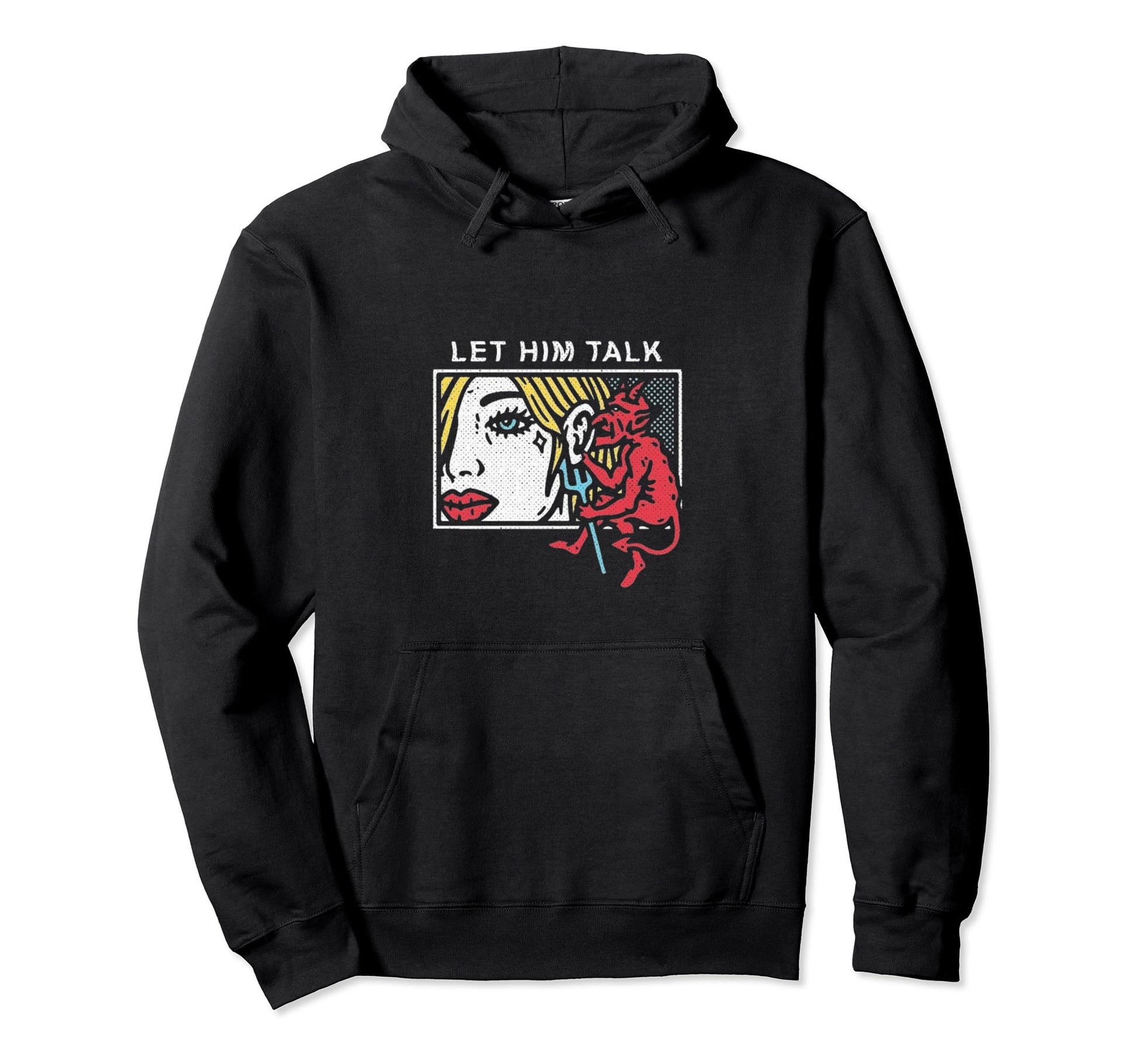 Teufel Spricht Ins Ohr Teufelchen Pop Art Hoodie - Streetwear Style Unisex - T-Shirt, Sweatshirt, Hoodie