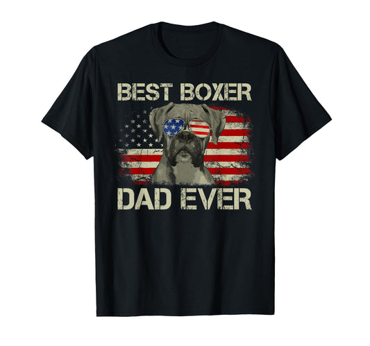 Best Boxer Dad Ever Dog Lover American T-Shirt - Custom Art Print Unisex - T-Shirt, Sweatshirt, Hoodie