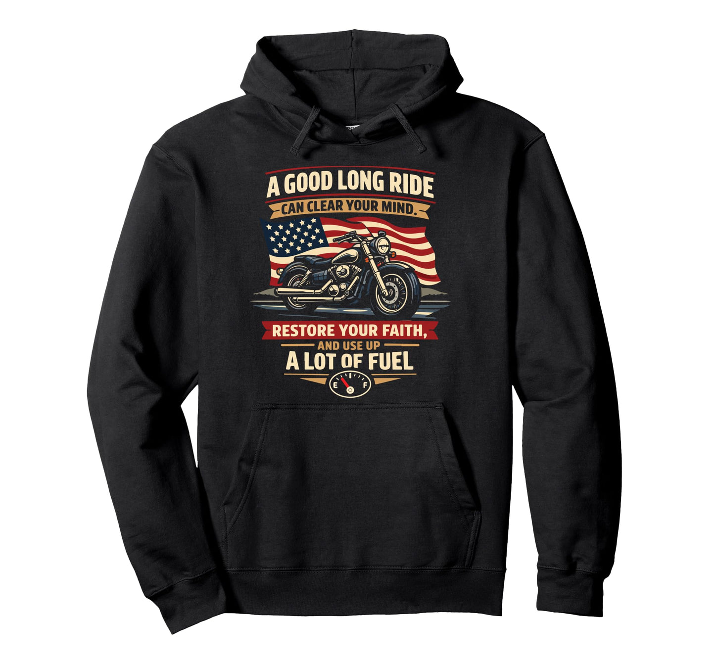 Motorcycle Biker Good Long Ride Can Hoodie - Novelty Apparel Unisex - T-Shirt, Sweatshirt, Hoodie