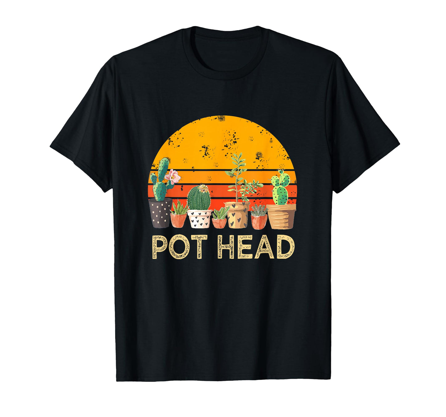 Pot Head Stone Flowers Sunset T-Shirt - Unique Graphic for Adults - T-Shirt, Sweatshirt, Hoodie
