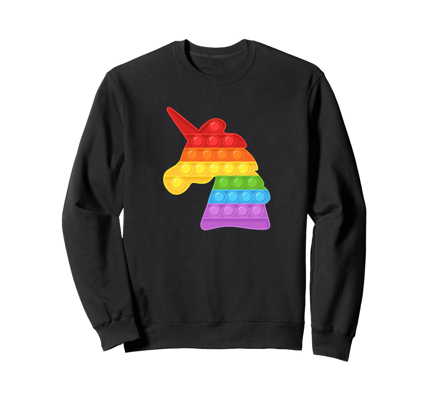 Colorful Unicorn Pop It Fidget Shape Sweatshirt - Novelty Apparel Unisex - T-Shirt, Sweatshirt, Hoodie