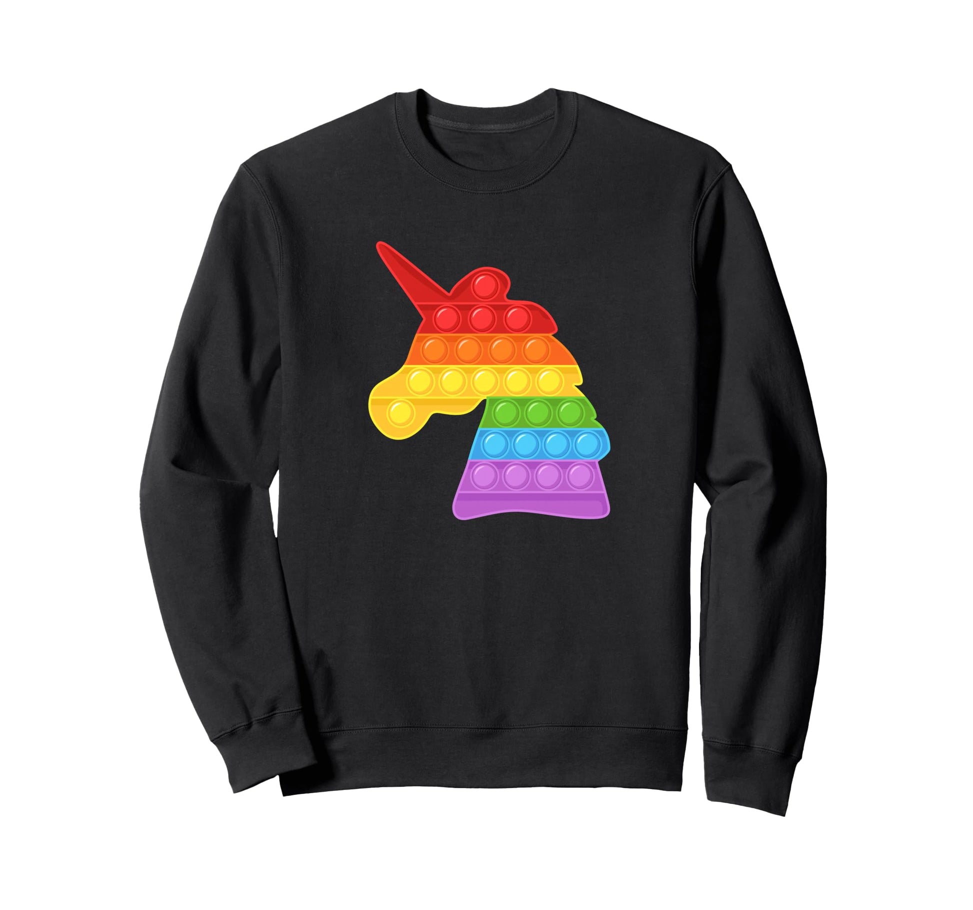 Colorful Unicorn Pop It Fidget Shape Sweatshirt - Novelty Apparel Unisex - T-Shirt, Sweatshirt, Hoodie