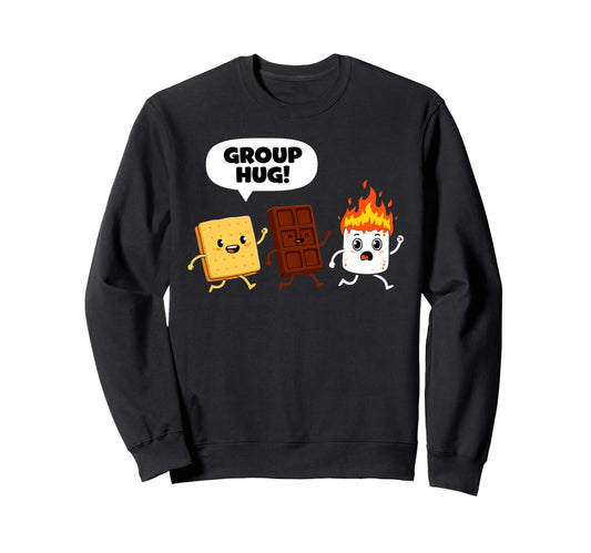 Camping Group Hug Smores Sweatshirt - Novelty Apparel for Adults - T-Shirt, Sweatshirt, Hoodie