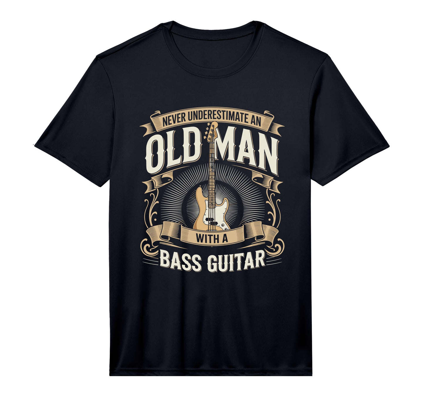 Mens Never Underestimate Old Bass T-Shirt - Casual Everyday Wear Unisex - T-Shirt, Sweatshirt, Hoodie