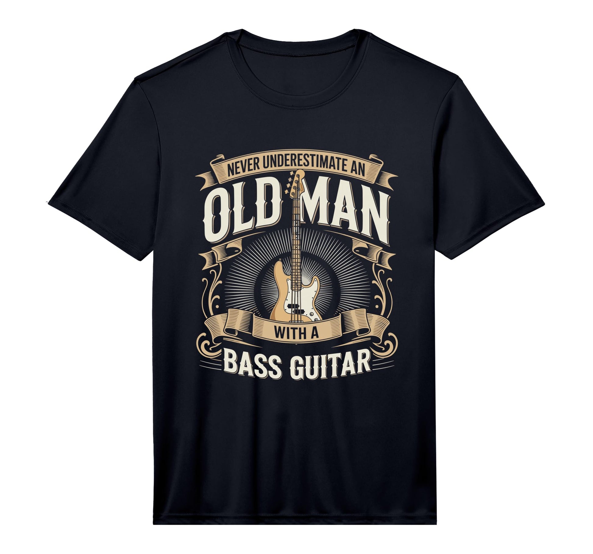 Mens Never Underestimate Old Bass T-Shirt - Casual Everyday Wear Unisex - T-Shirt, Sweatshirt, Hoodie