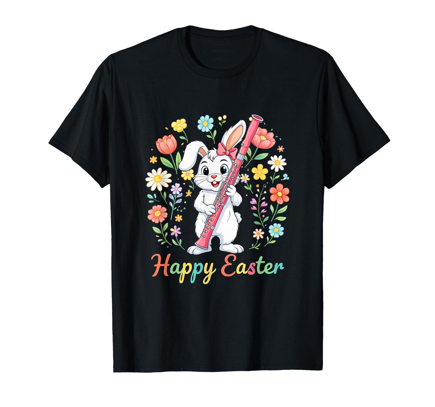 Happy Easter Bunny Playing Bassoon T-Shirt - Aesthetic Graphic Men Women - T-Shirt, Sweatshirt, Hoodie