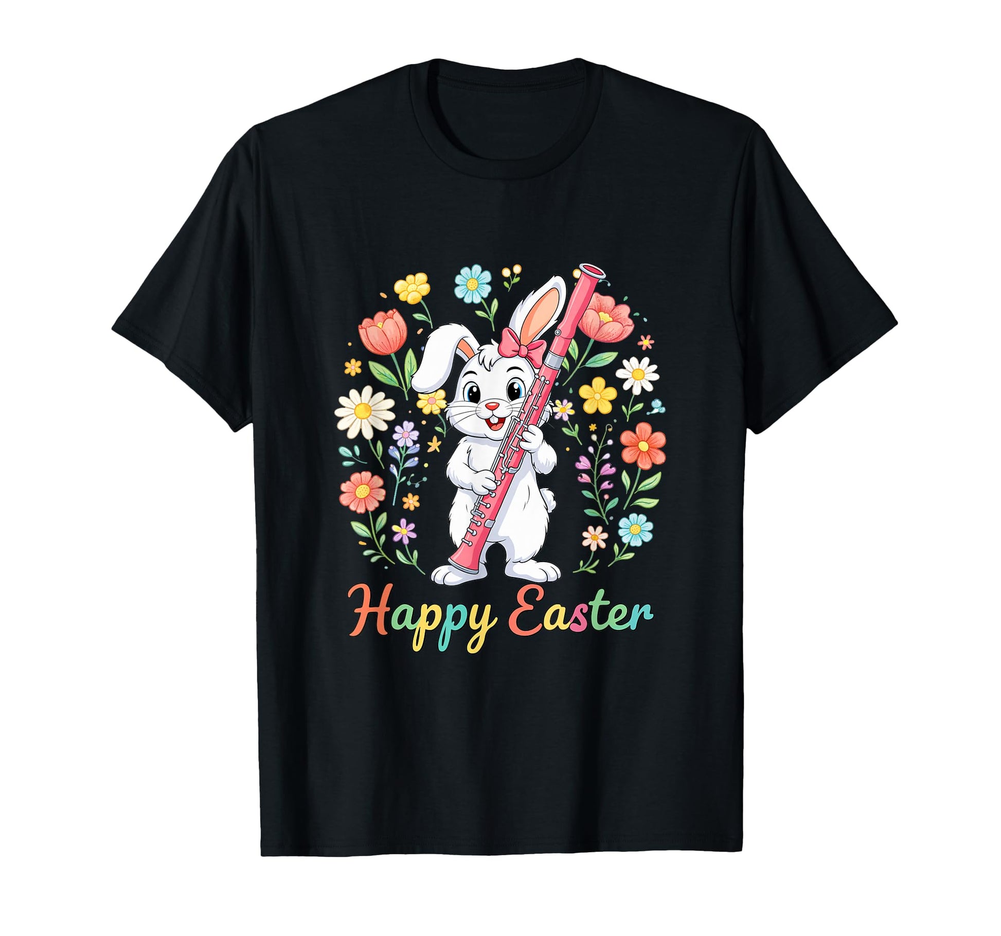 Happy Easter Bunny Playing Bassoon T-Shirt - Aesthetic Graphic Men Women - T-Shirt, Sweatshirt, Hoodie