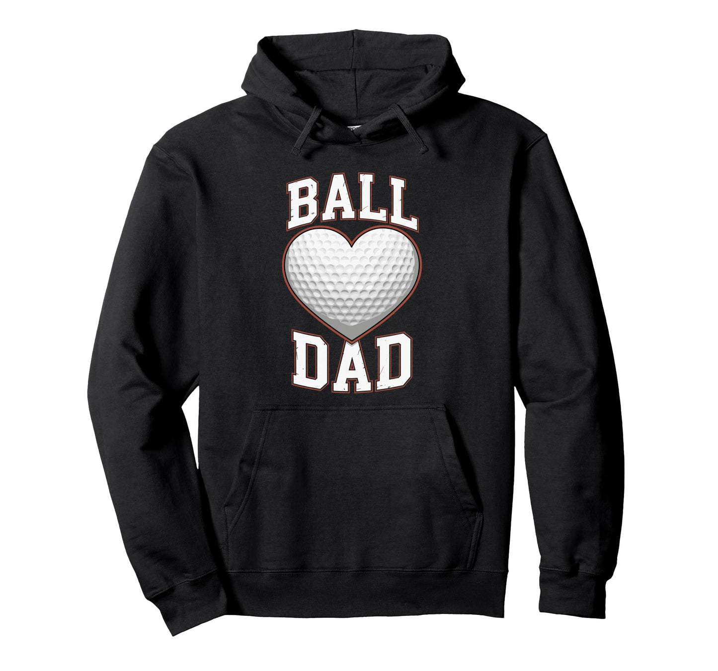 Ball Dad Heart Golf Ball Fathers Day Dad Hoodie - Unique Graphic Men Women - T-Shirt, Sweatshirt, Hoodie