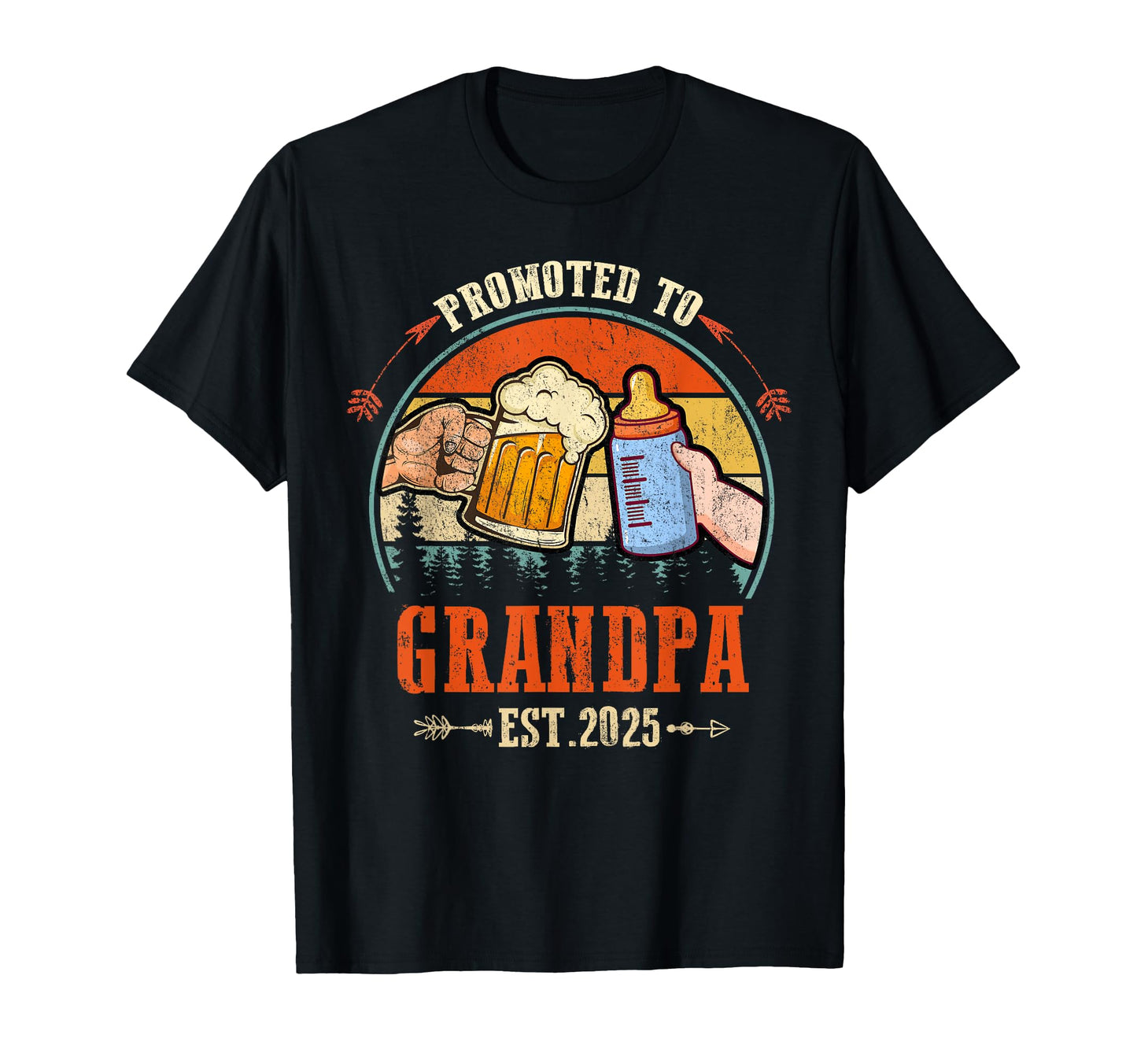 Promoted To Grandpa 2025 Funny New T-Shirt - Aesthetic Graphic Men Women - T-Shirt, Sweatshirt, Hoodie