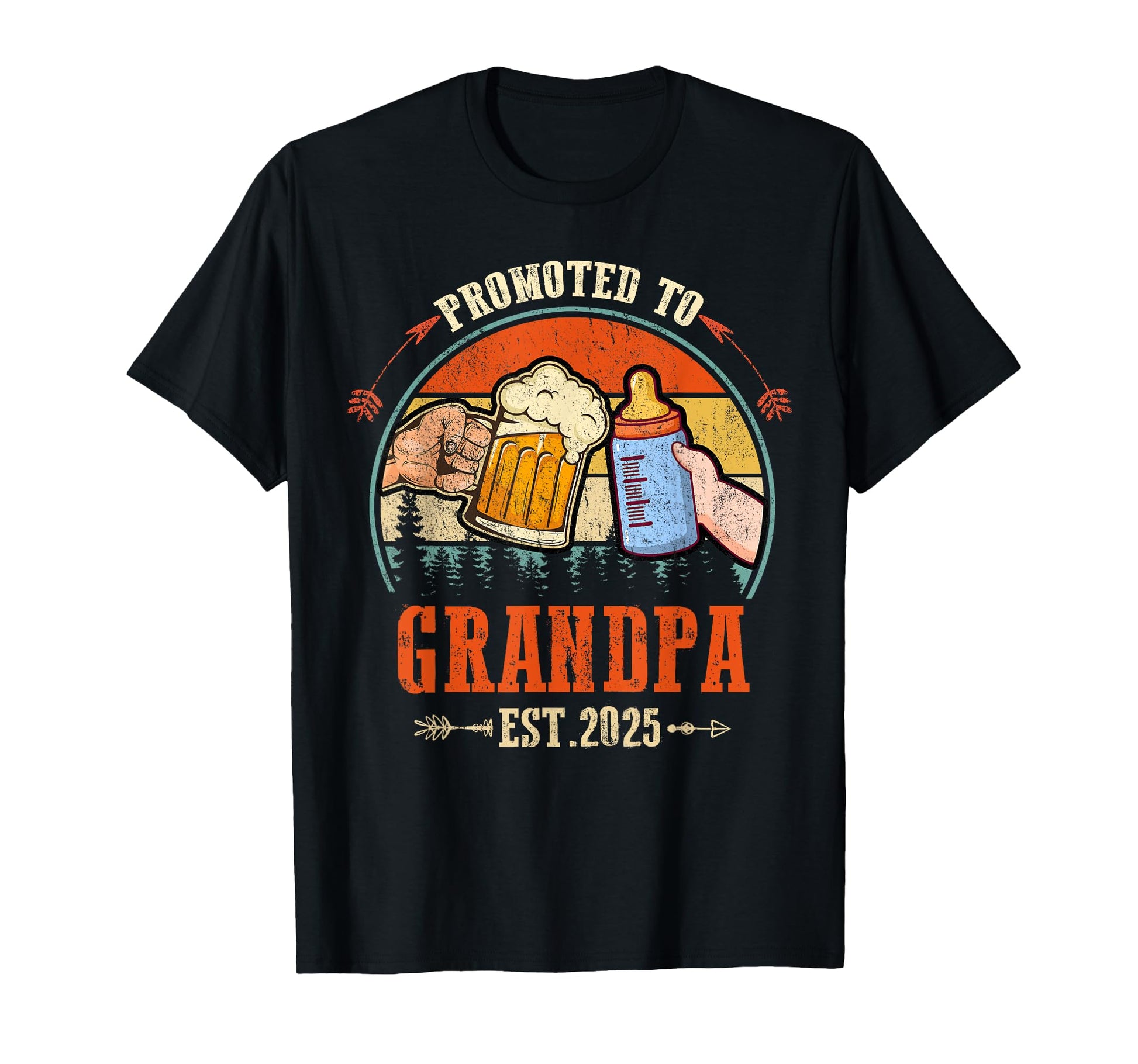 Promoted To Grandpa 2025 Funny New T-Shirt - Aesthetic Graphic Men Women - T-Shirt, Sweatshirt, Hoodie