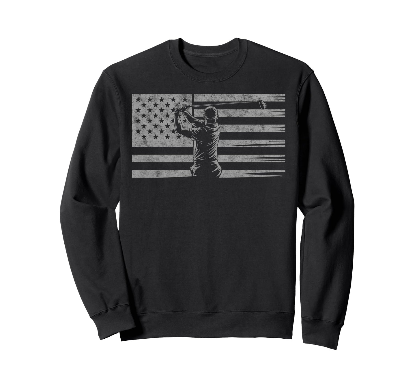 Us Flag Golf Golfer Golfing Dad Sweatshirt - Graphic Print Men Women - T-Shirt, Sweatshirt, Hoodie
