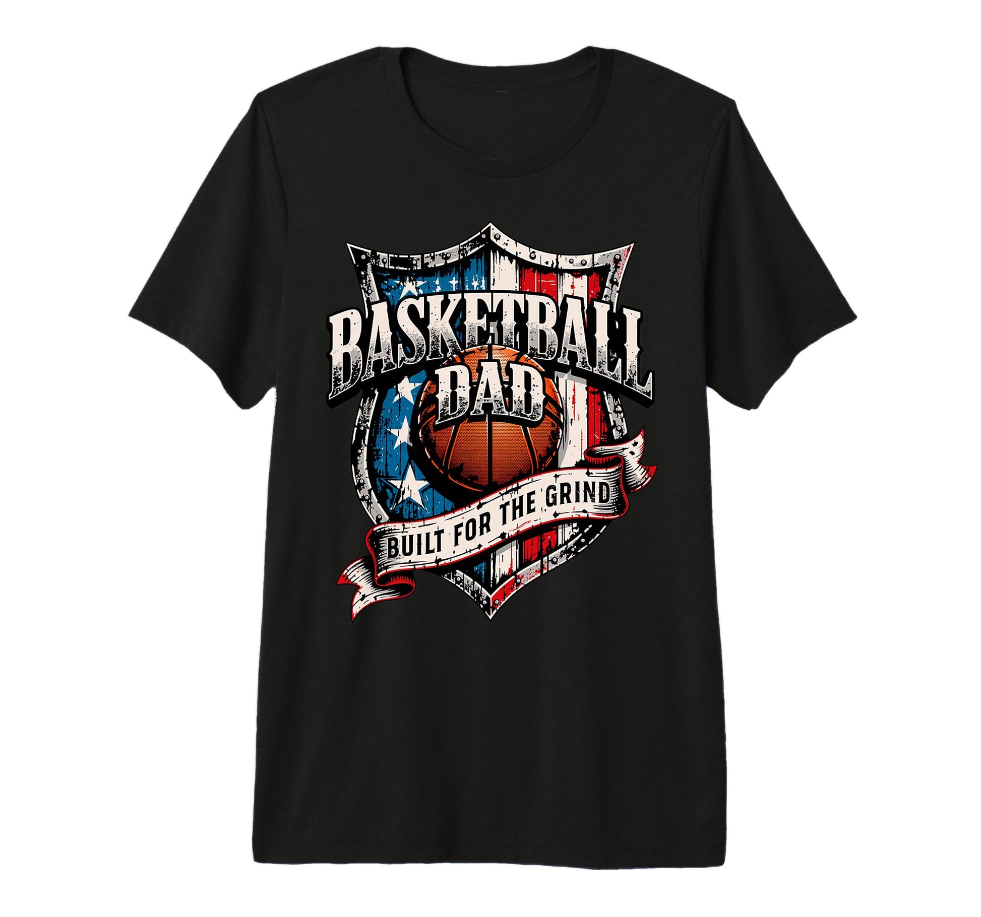 Proud Basketball Dad Built Grind Tri T-Shirt - Novelty Apparel Men Women - T-Shirt, Sweatshirt, Hoodie