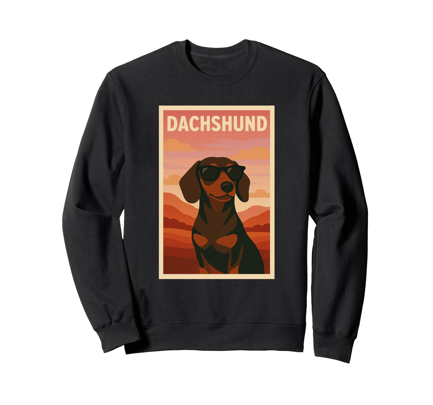 Dachshund Art Minimalist Pop Art Sweatshirt - Trendy Graphic for Adults - T-Shirt, Sweatshirt, Hoodie