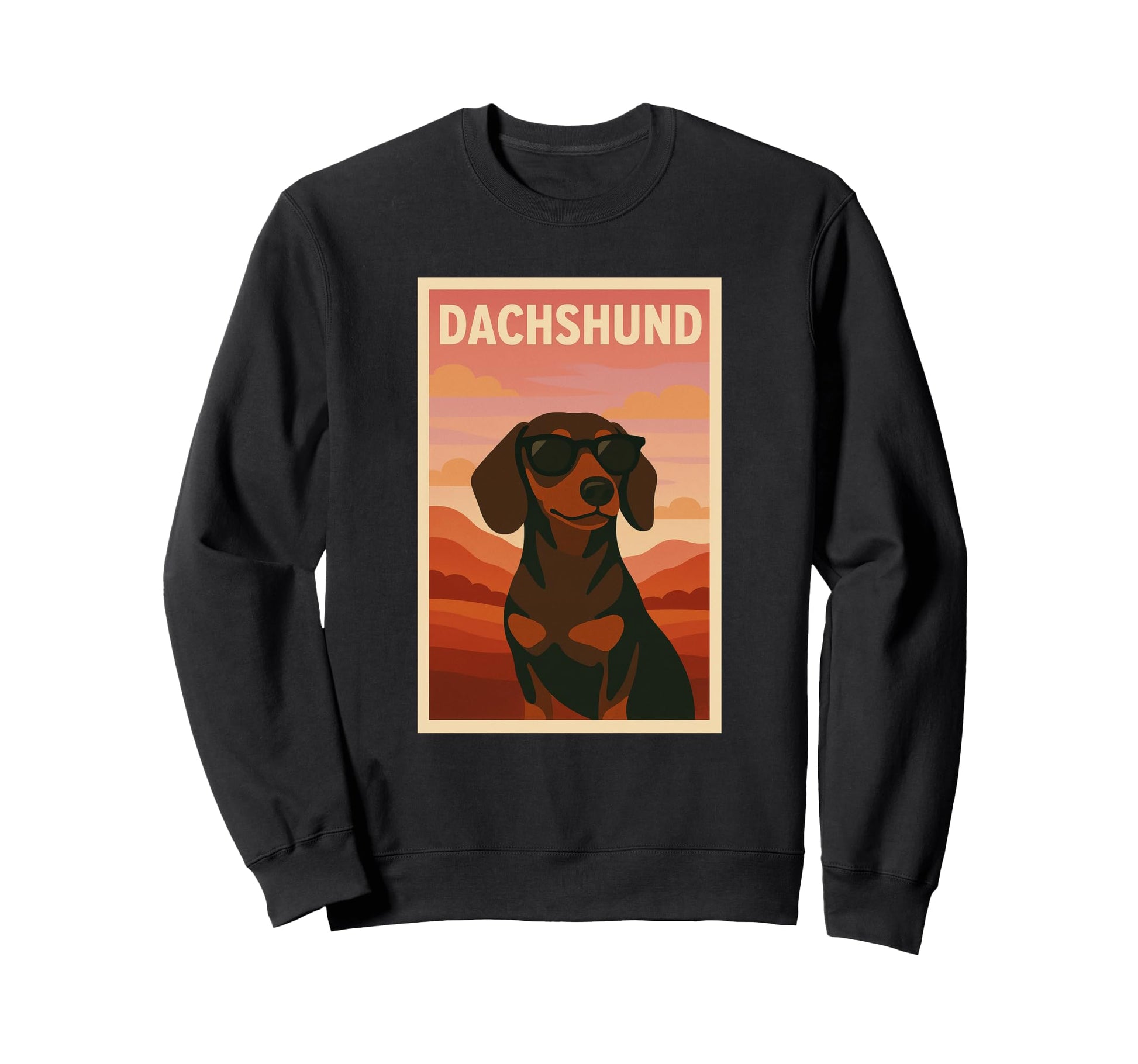 Dachshund Art Minimalist Pop Art Sweatshirt - Trendy Graphic for Adults - T-Shirt, Sweatshirt, Hoodie
