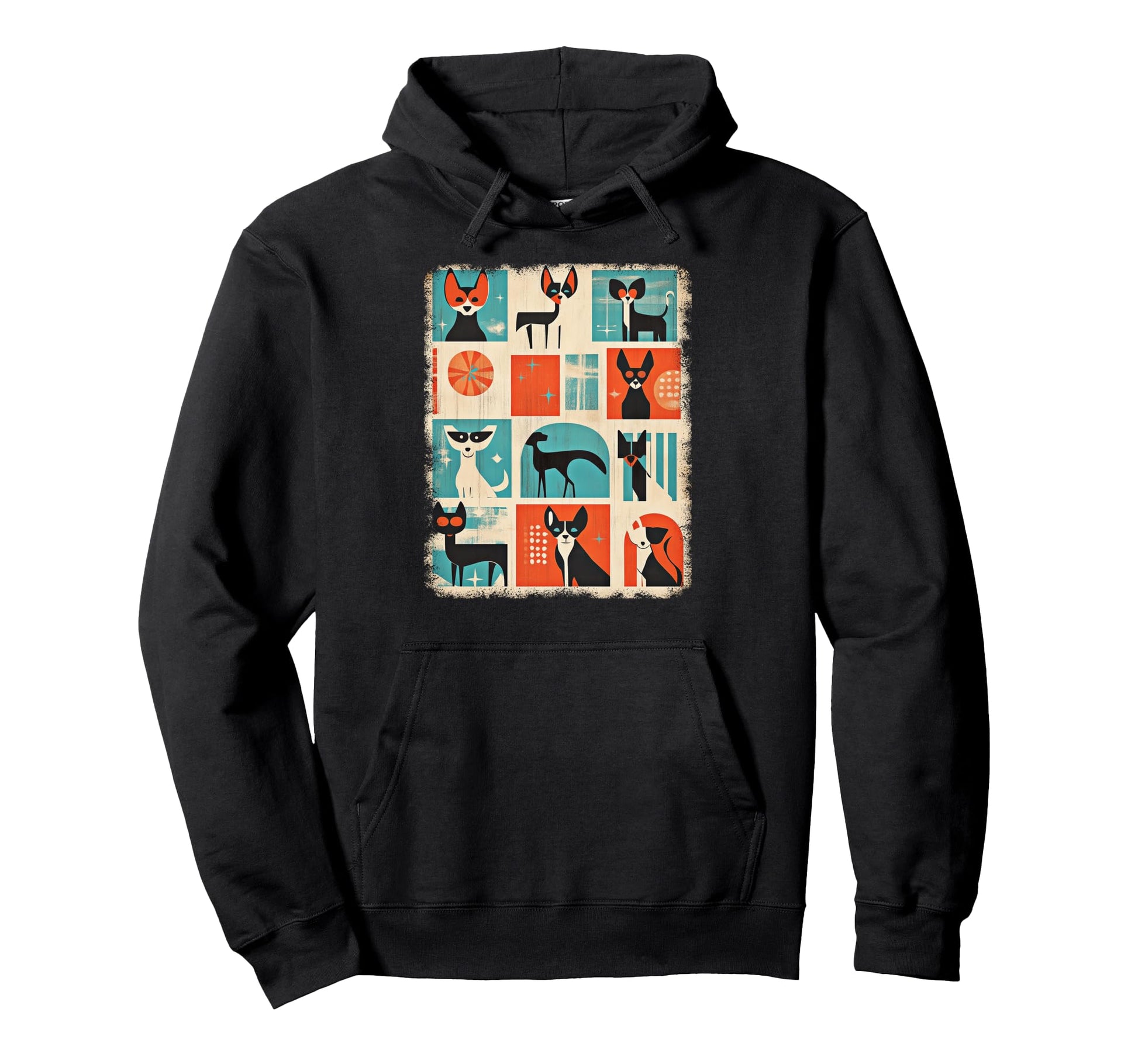 Mid Century Modern Dogs 50S 60S Hoodie - Novelty Apparel Unisex - T-Shirt, Sweatshirt, Hoodie