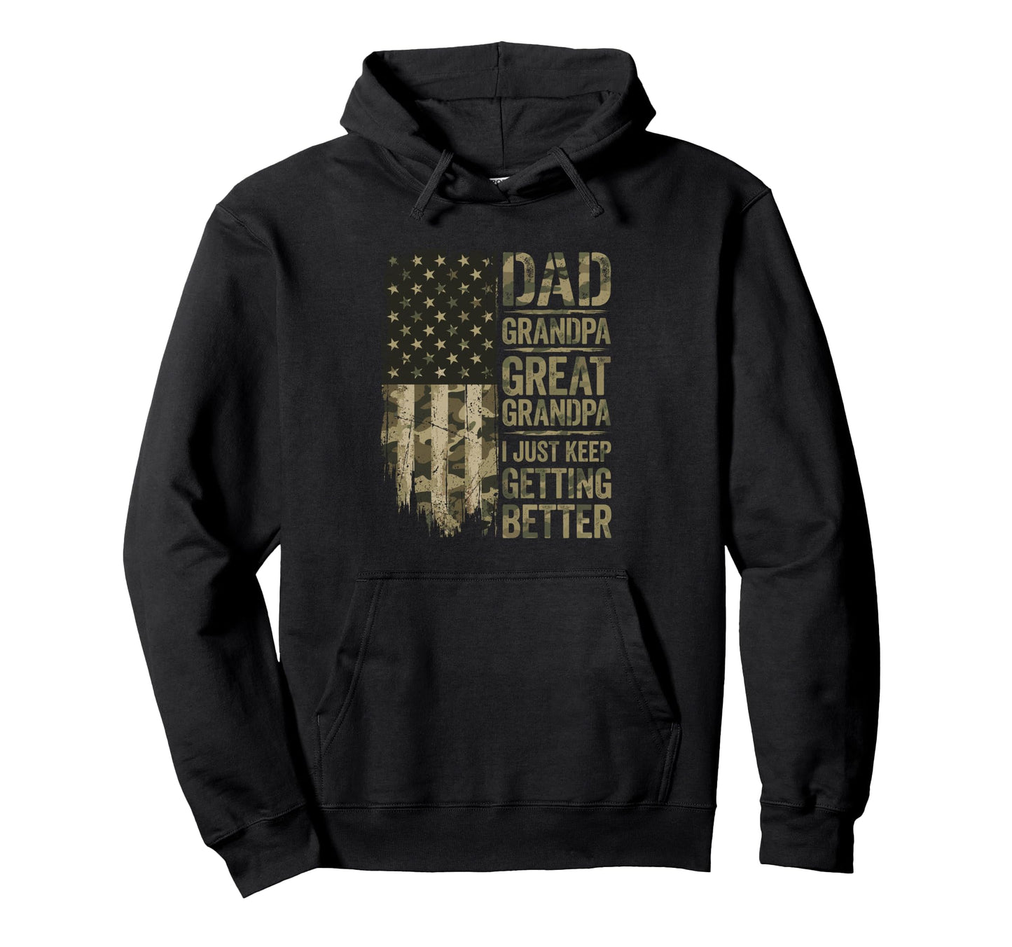 Camouflage Usa Flag Dad Grandpa Great Hoodie - Trendy Graphic Men Women - T-Shirt, Sweatshirt, Hoodie