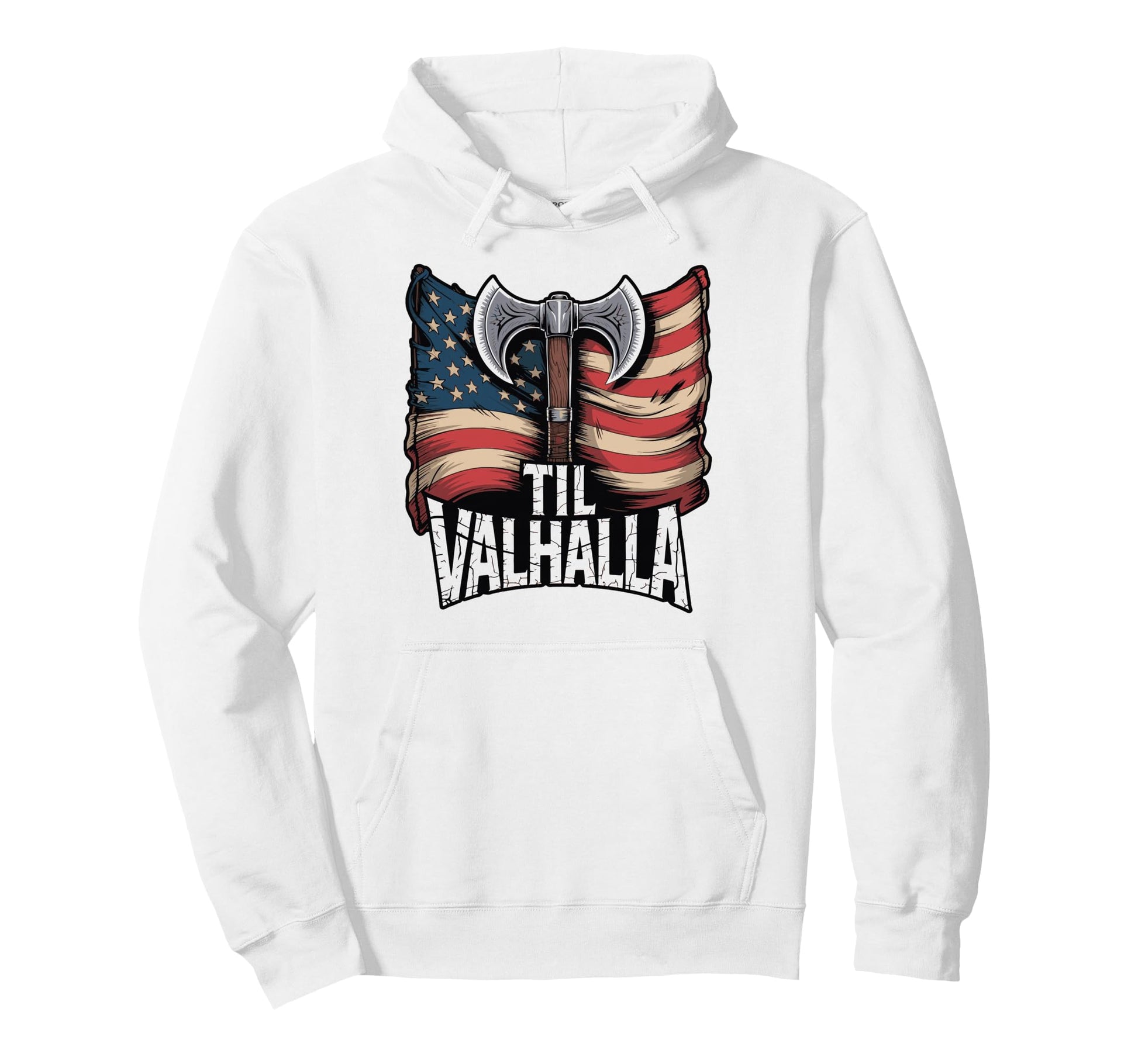 Us American Til Valhalla Proud Veteran Hoodie - Trendy Graphic Unisex - T-Shirt, Sweatshirt, Hoodie