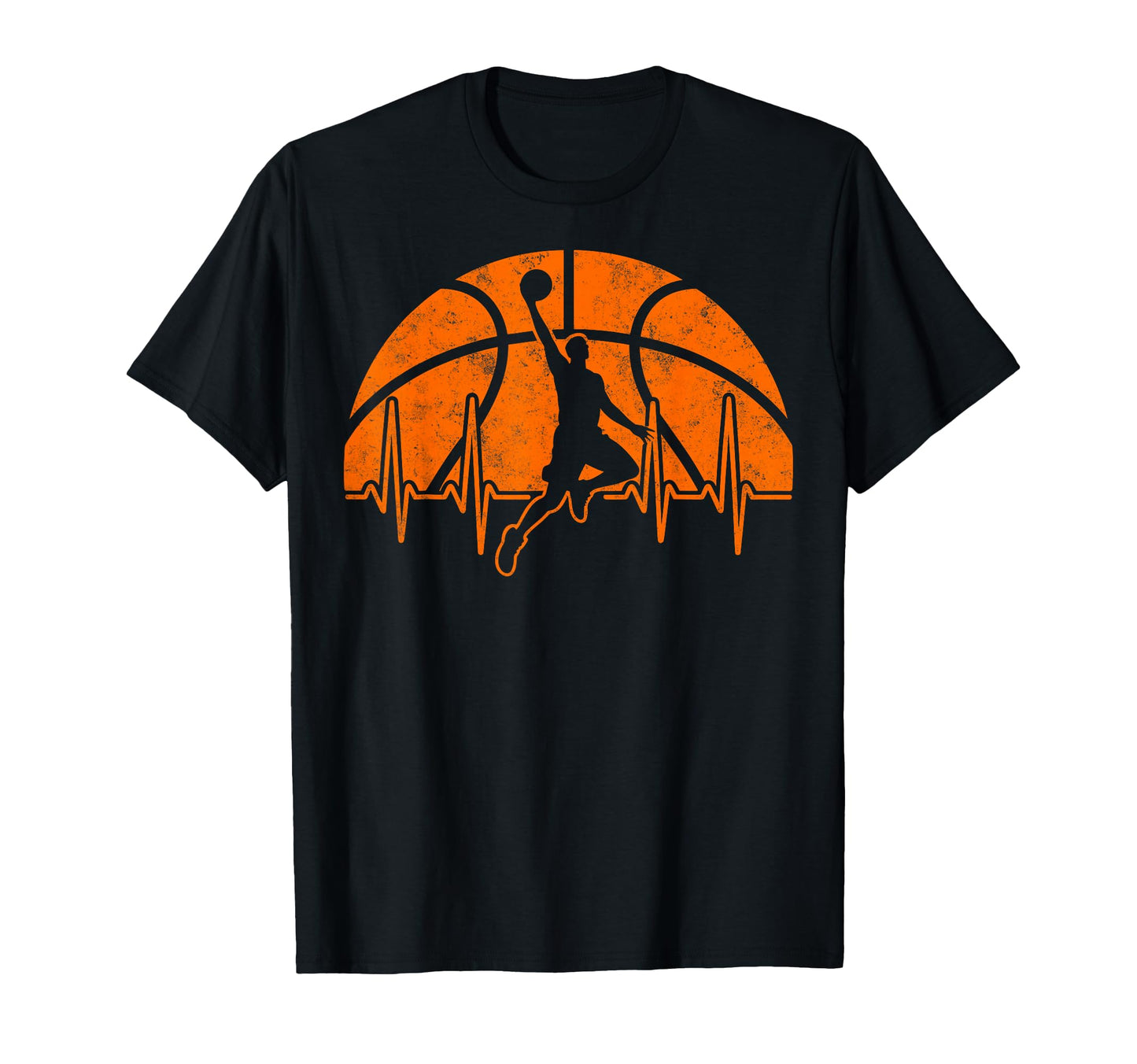 Heartbeat Basketball Player Ball Slam T-Shirt - Novelty Apparel Unisex - T-Shirt, Sweatshirt, Hoodie