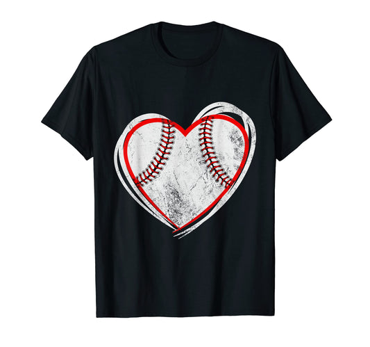 Baseball Heart Mom Dad Softball Gift T-Shirt - Fun Novelty Design Men Women - T-Shirt, Sweatshirt, Hoodie