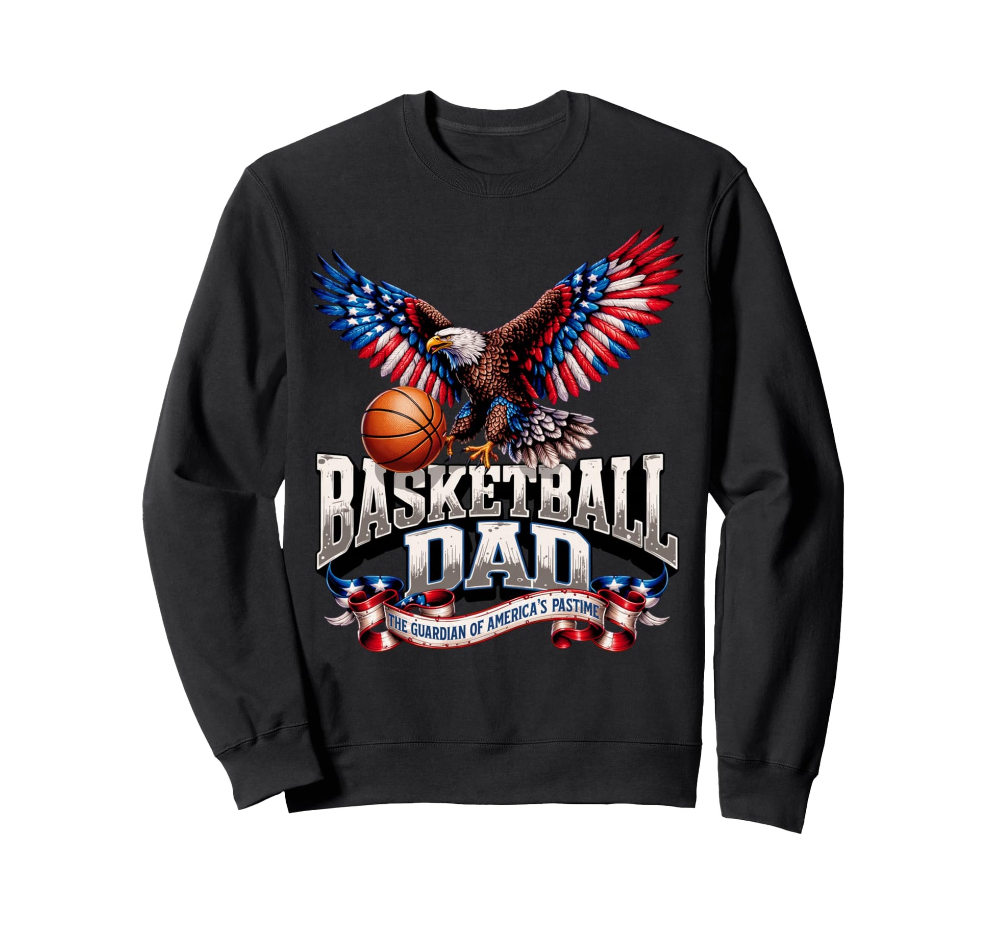Basketball Dad American Flag Basketball Sweatshirt - Trendy Graphic Unisex - T-Shirt, Sweatshirt, Hoodie