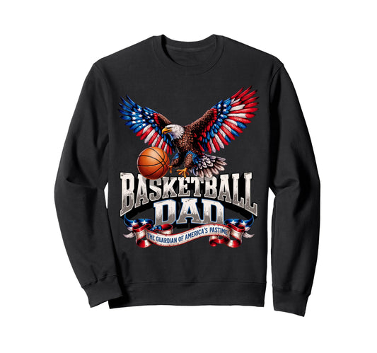 Basketball Dad American Flag Basketball Sweatshirt - Trendy Graphic Unisex - T-Shirt, Sweatshirt, Hoodie