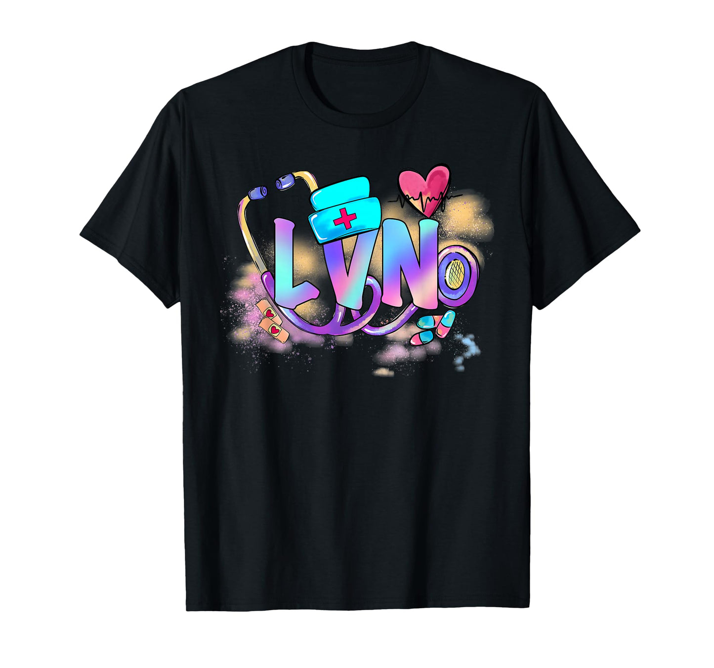 Tie Dye Lvn Nurse Day Cna Rn Nurse T-Shirt - Custom Art Print for Adults - T-Shirt, Sweatshirt, Hoodie