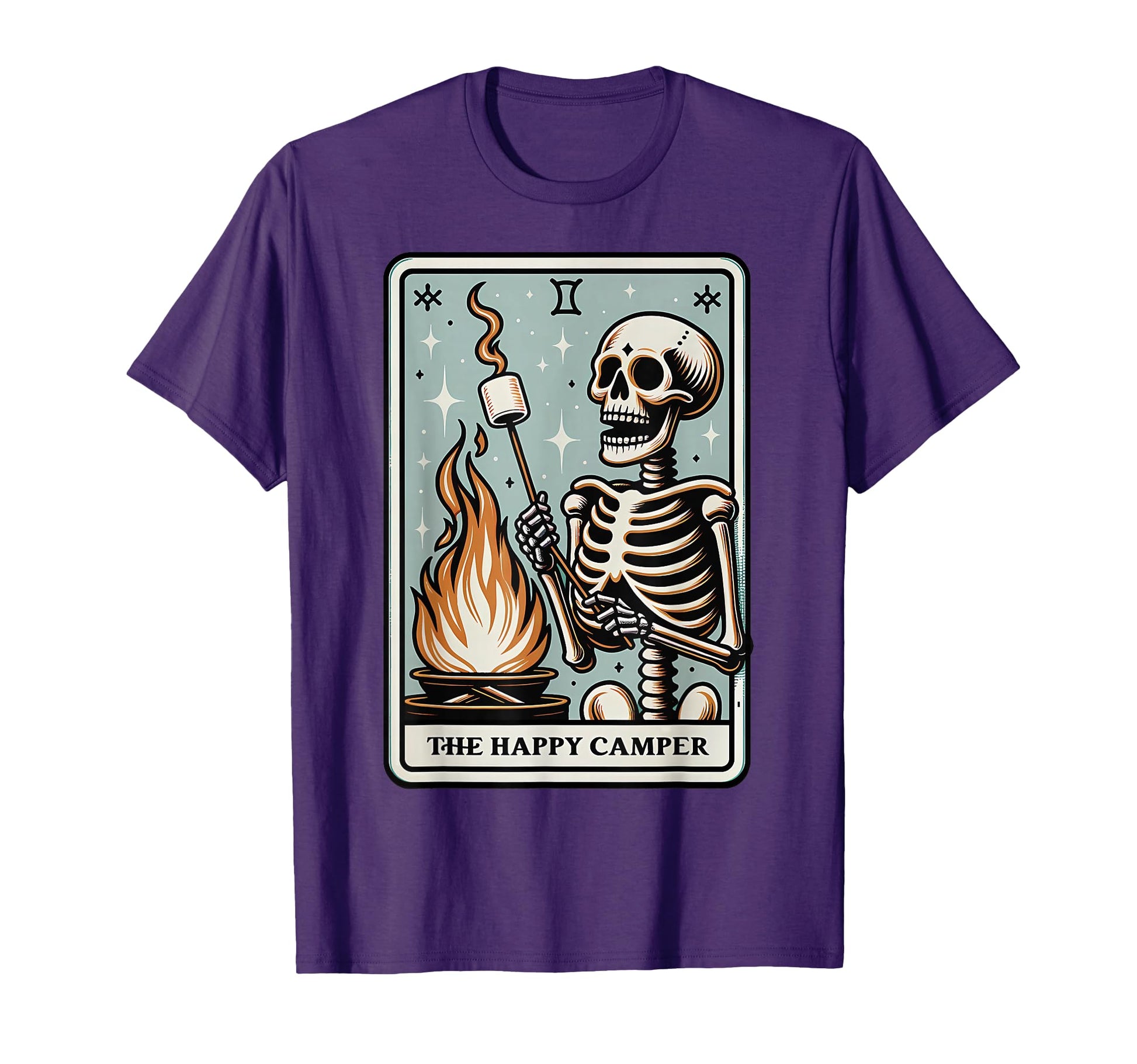 Camping Tarot Card Happy Camper T-Shirt - Minimalist Print Men Women - T-Shirt, Sweatshirt, Hoodie