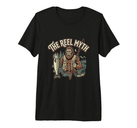 Bigfoot Fishing Reel Myth Funny Reel Myth T-Shirt - Novelty Apparel Unisex - T-Shirt, Sweatshirt, Hoodie