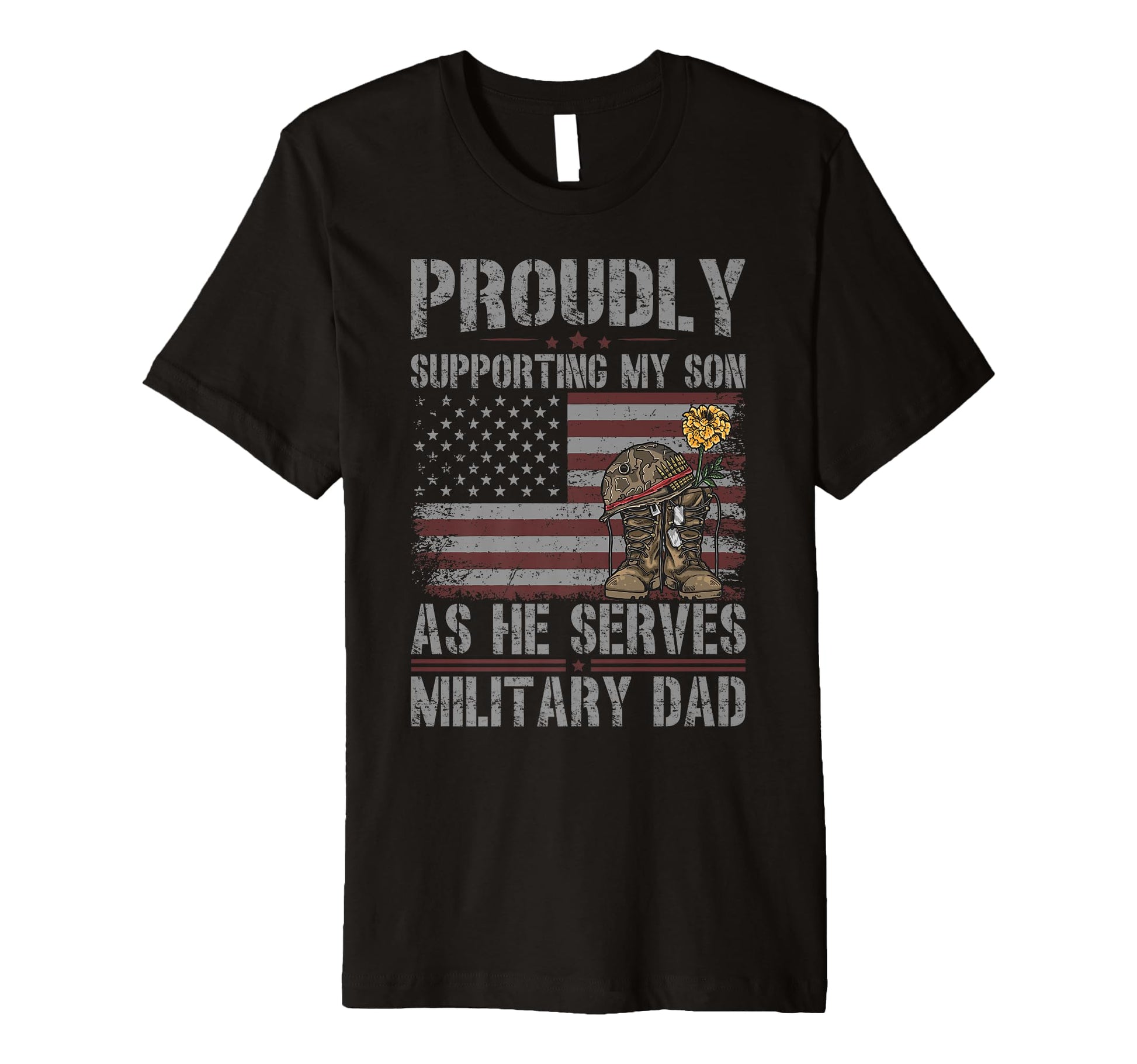 Mens Proudly Supporting My Son T-Shirt - Minimalist Print for Adults - T-Shirt, Sweatshirt, Hoodie