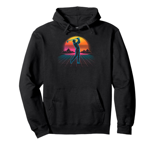 80S Synthwave Futuristic Golf Vibes Hoodie - Aesthetic Graphic for Adults - T-Shirt, Sweatshirt, Hoodie
