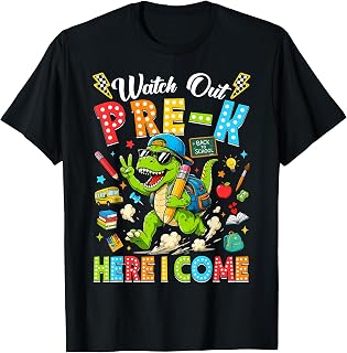 Watch Out Pre-K Here I Come Dino First Day of School Boy Kid T-Shirt Unisex T-shirt, Sweatshirt, Hoodie, Long Sleeve Tee - T-Shirt, Sweatshirt, Hoodie