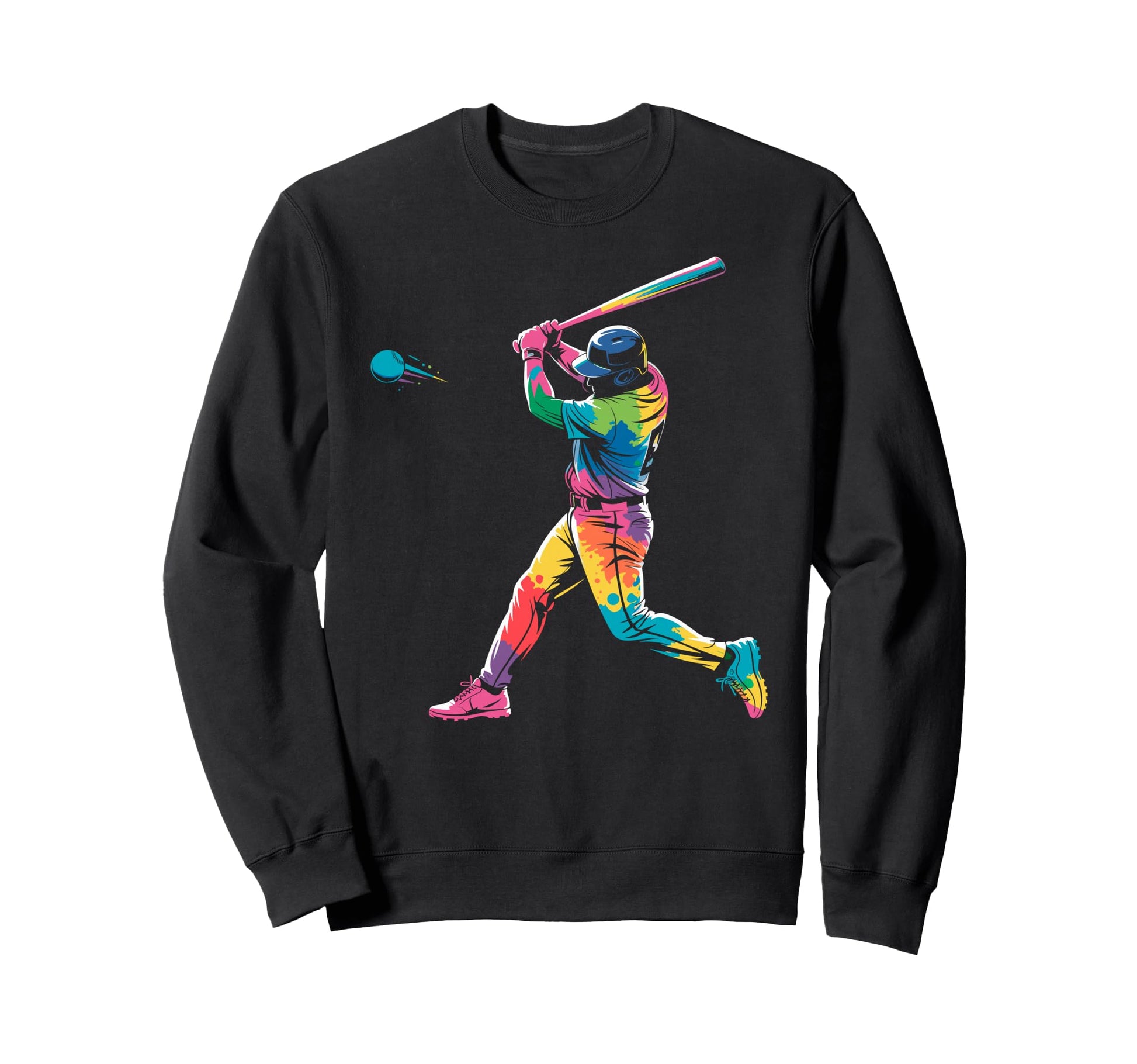 Paint Splash Baseball Player Coach Dad Sweatshirt - Unique Graphic Unisex - T-Shirt, Sweatshirt, Hoodie
