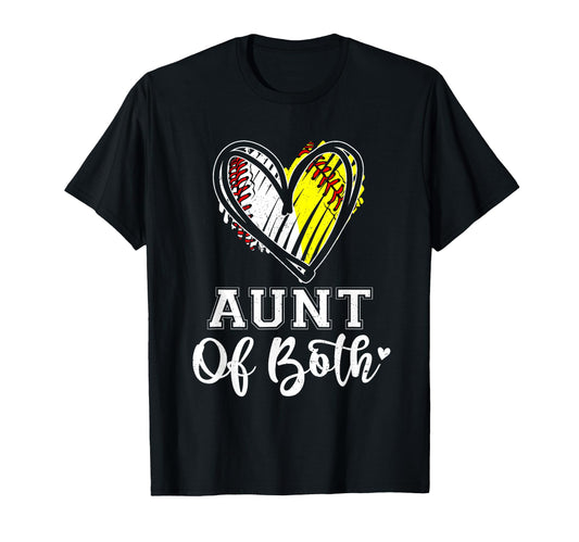 Aunt Both Baseball Softball Aunt T-Shirt - Aesthetic Graphic Unisex - T-Shirt, Sweatshirt, Hoodie