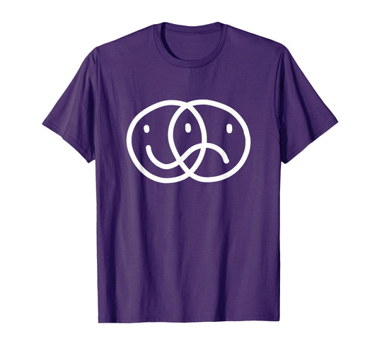 Bipolar Happy Sad Face Rad Indie T-Shirt - Aesthetic Graphic for Adults - T-Shirt, Sweatshirt, Hoodie