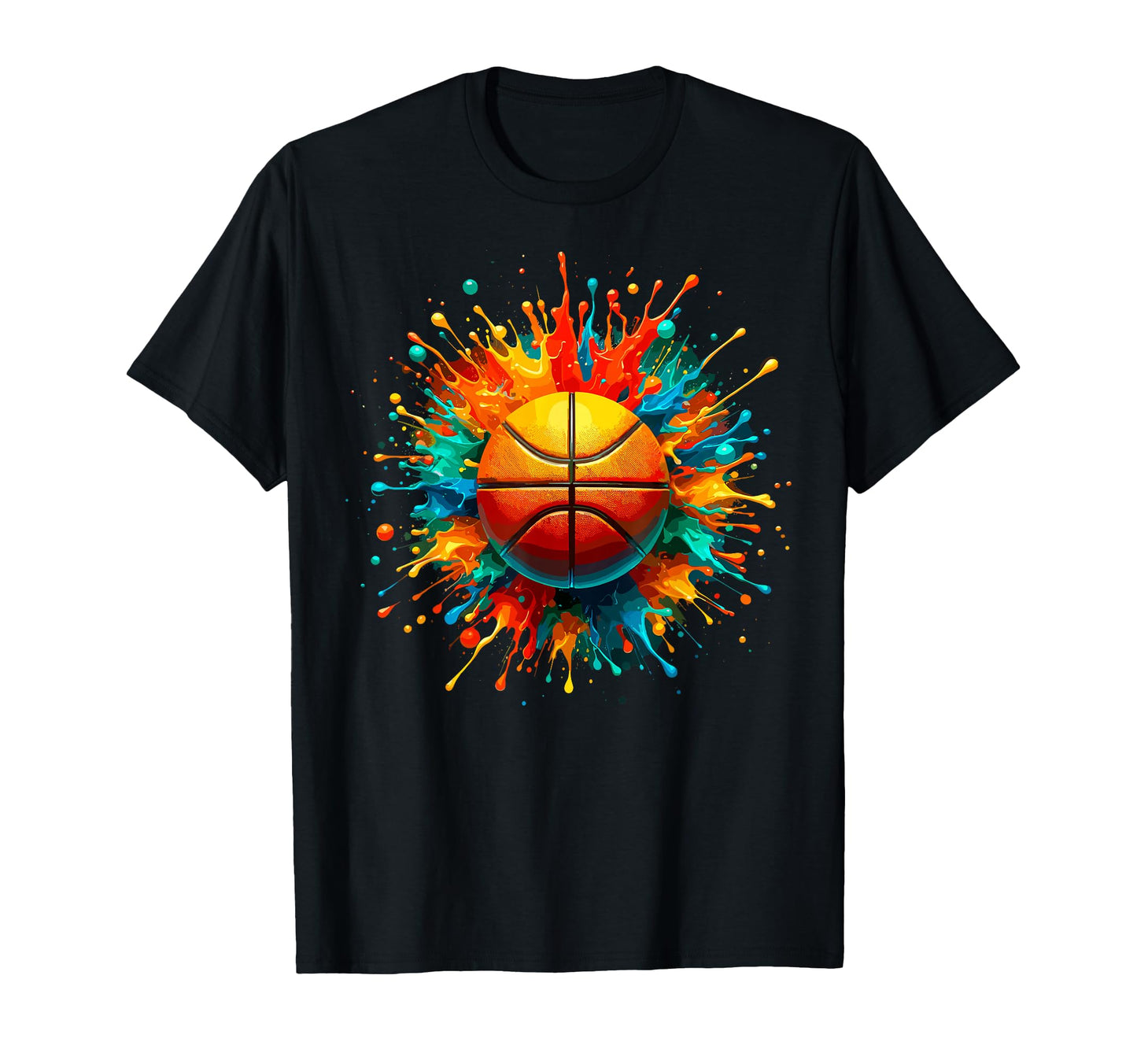 Colorful Paints Splash Basketball T-Shirt - Streetwear Style for Adults - T-Shirt, Sweatshirt, Hoodie