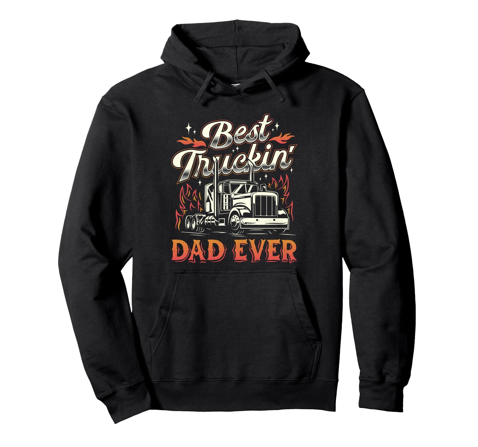 Best Truckin Dad Ever Trucker Truck Hoodie - Aesthetic Graphic Men Women - T-Shirt, Sweatshirt, Hoodie