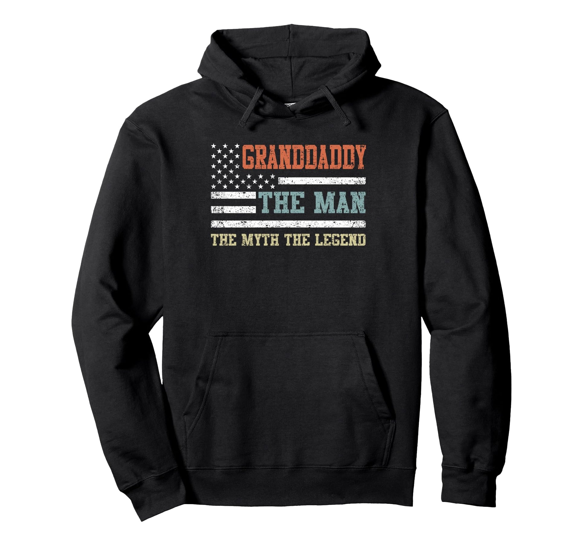 Granddaddy Myth Legend Us Flag Fathers Day Hoodie - Novelty Apparel Unisex - T-Shirt, Sweatshirt, Hoodie