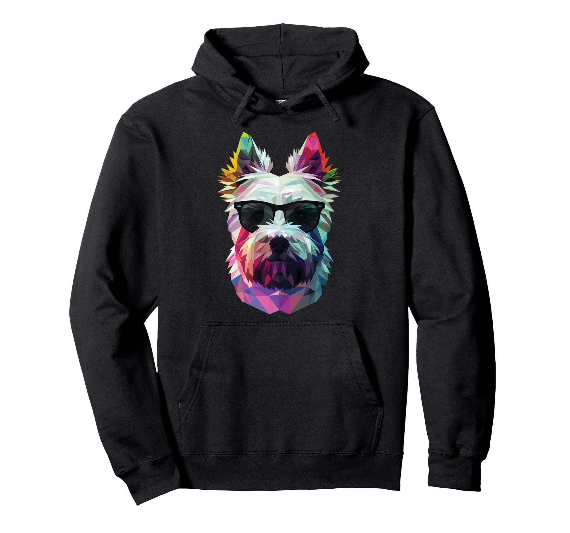 Dog Dad Mom Sunglasses Westie Hoodie - Custom Art Print Unisex - T-Shirt, Sweatshirt, Hoodie