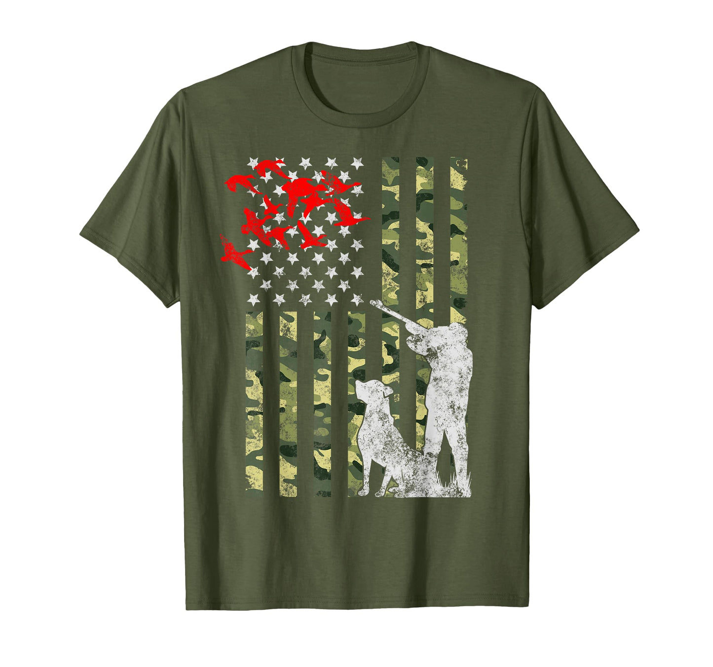 Duck Hunting Dog Gift American T-Shirt - Novelty Apparel for Adults - T-Shirt, Sweatshirt, Hoodie
