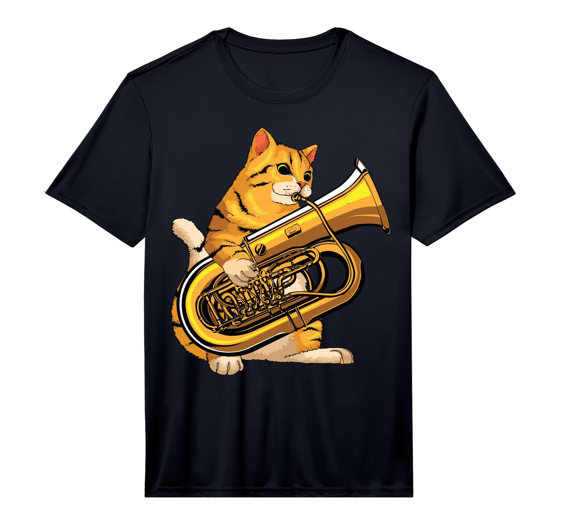 Funny Cat Playing Tuba Gift Kitten T-Shirt - Minimalist Print for Adults - T-Shirt, Sweatshirt, Hoodie
