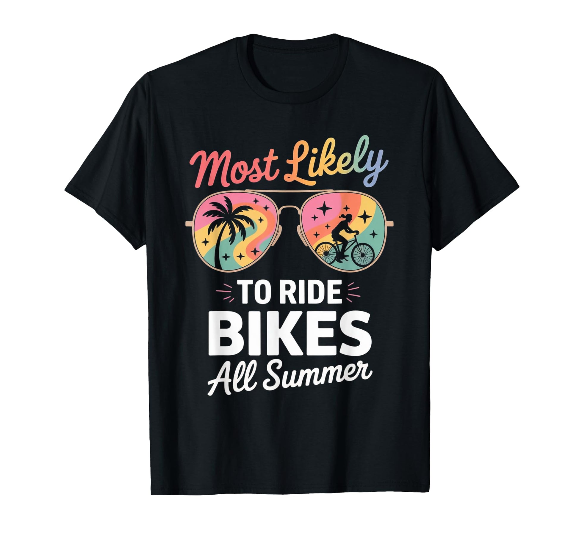 Most Likely To Ride Bikes All Summer T-Shirt - Minimalist Print Unisex - T-Shirt, Sweatshirt, Hoodie