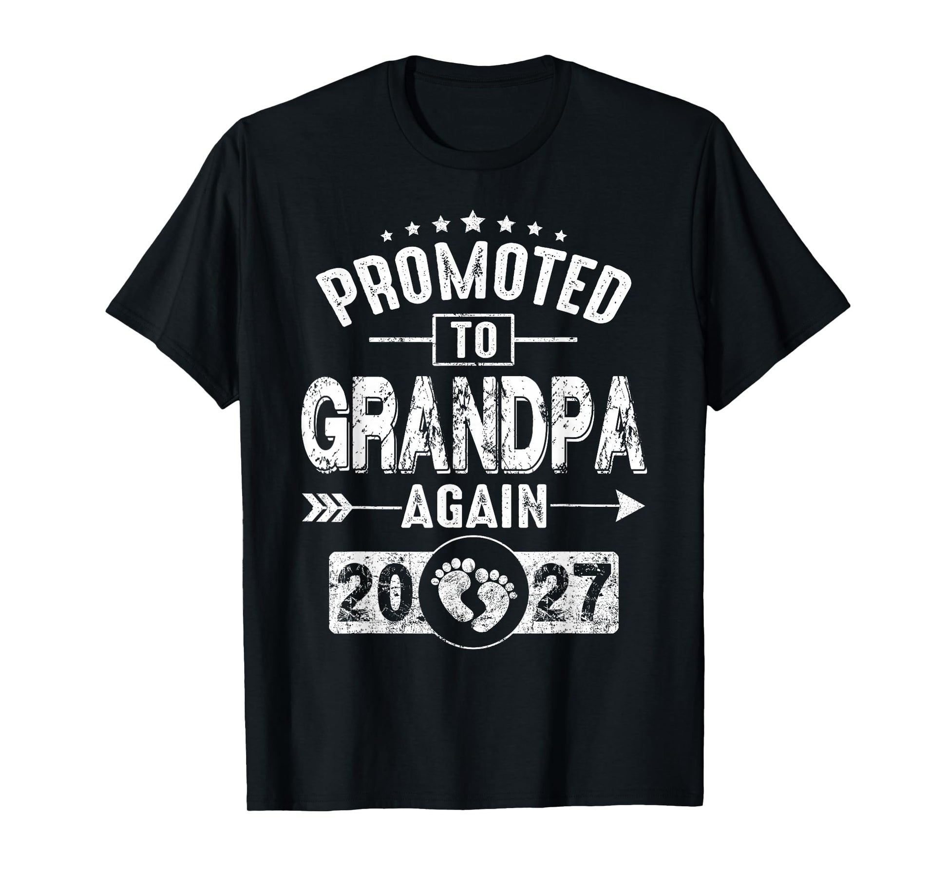 Promoted To Grandpa Again 2027 T-Shirt - Minimalist Print Men Women - T-Shirt, Sweatshirt, Hoodie