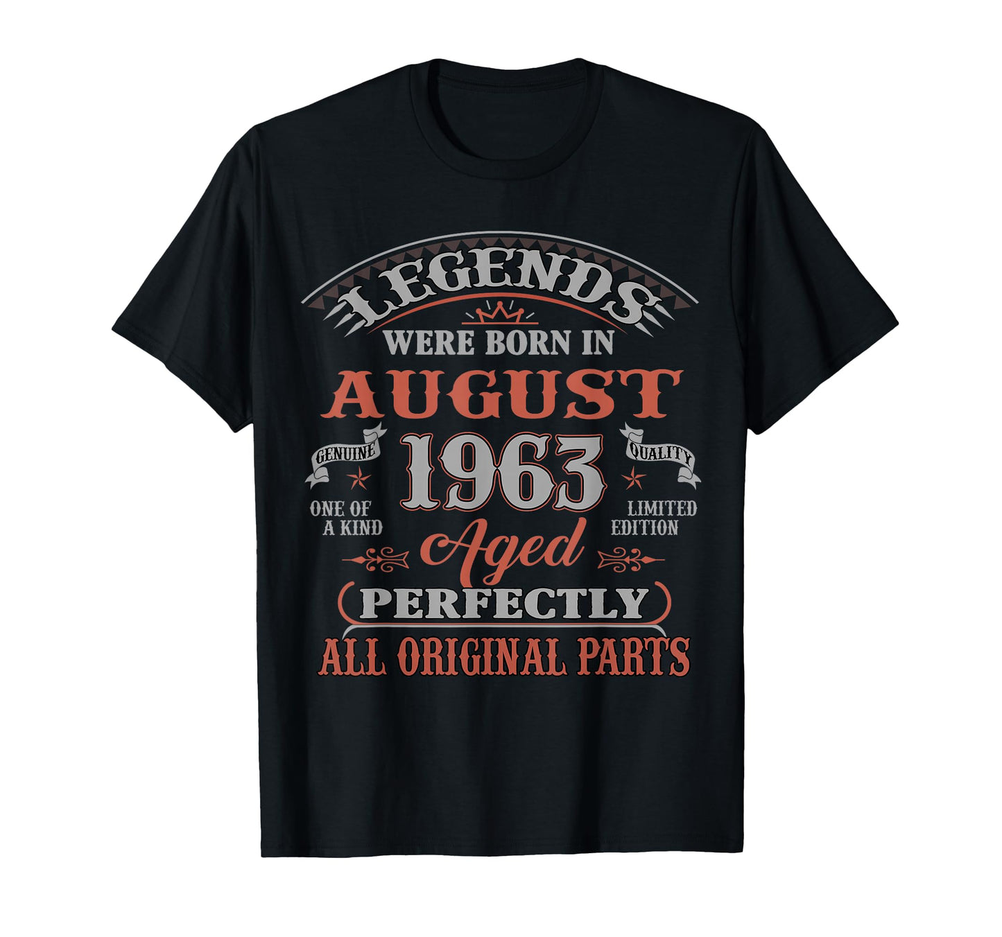 63Rd Birthday Gift Legends Born August T-Shirt - Aesthetic Graphic Unisex - T-Shirt, Sweatshirt, Hoodie