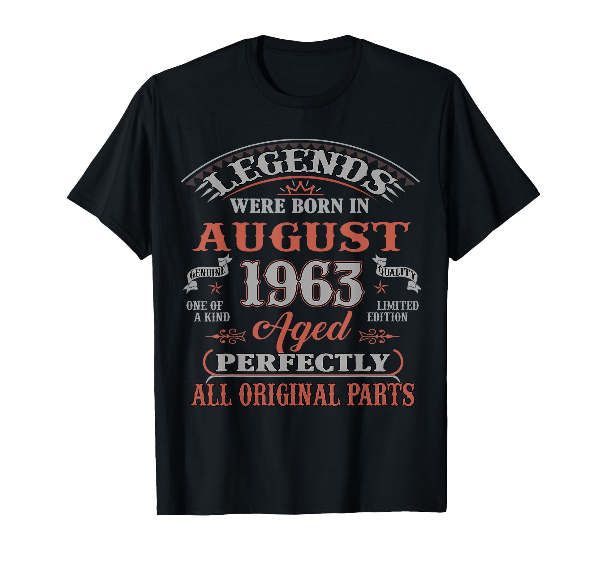 63Rd Birthday Gift Legends Born August T-Shirt - Aesthetic Graphic Unisex - T-Shirt, Sweatshirt, Hoodie