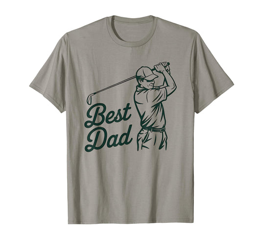 Best Dad Golfing Silhouette Proud T-Shirt - Custom Art Print Men Women - T-Shirt, Sweatshirt, Hoodie