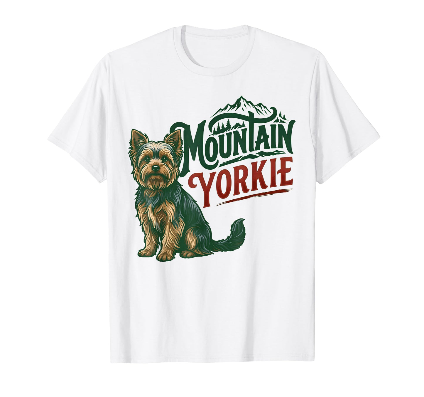 Mountain Yorkie Dog Lovers Outdoor Hiking T-Shirt - Custom Art Print Unisex - T-Shirt, Sweatshirt, Hoodie