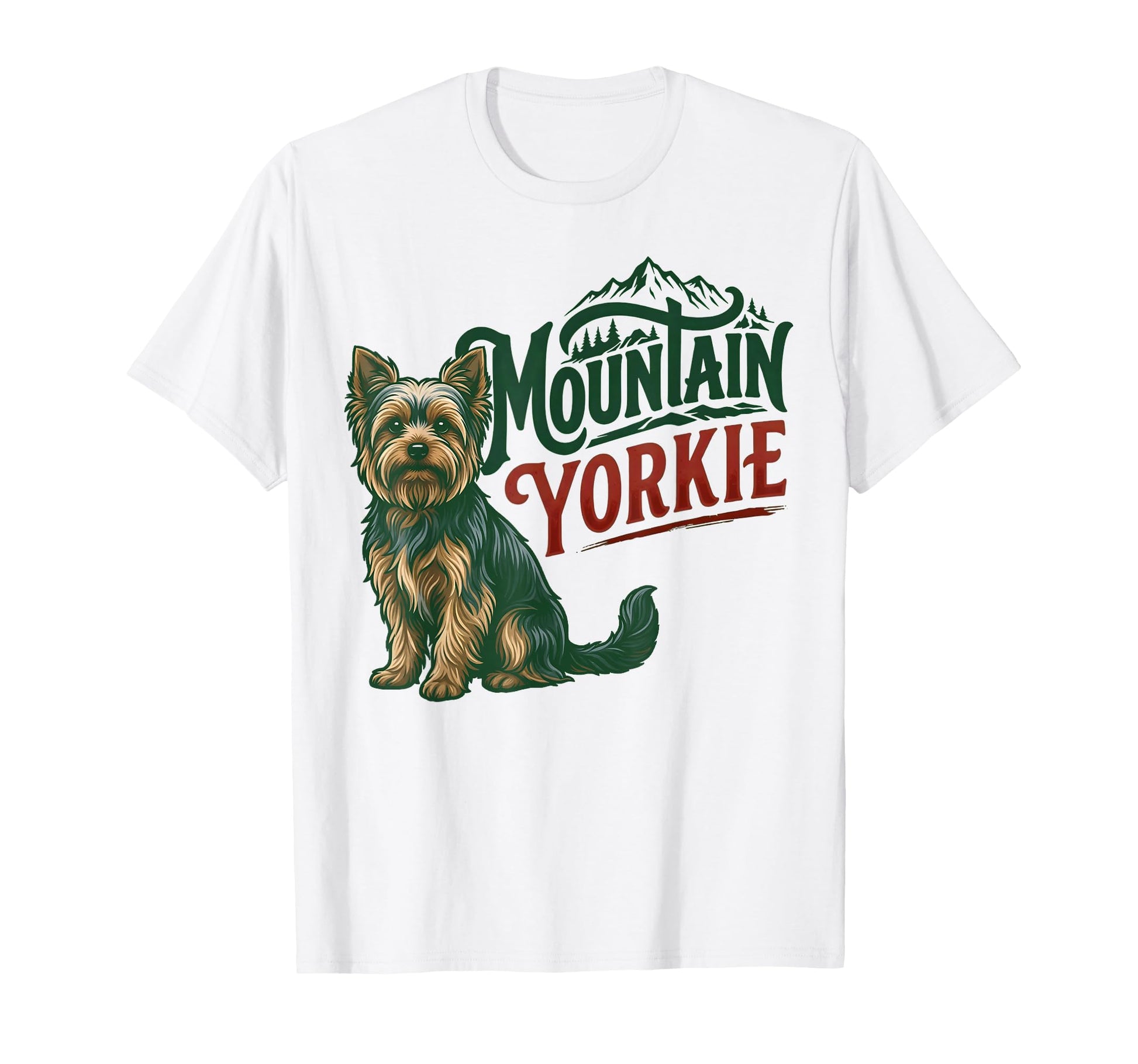 Mountain Yorkie Dog Lovers Outdoor Hiking T-Shirt - Custom Art Print Unisex - T-Shirt, Sweatshirt, Hoodie