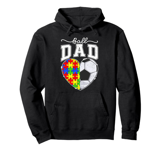 Ball Dad Papa Father Autism Awareness Hoodie - Unique Graphic for Adults - T-Shirt, Sweatshirt, Hoodie