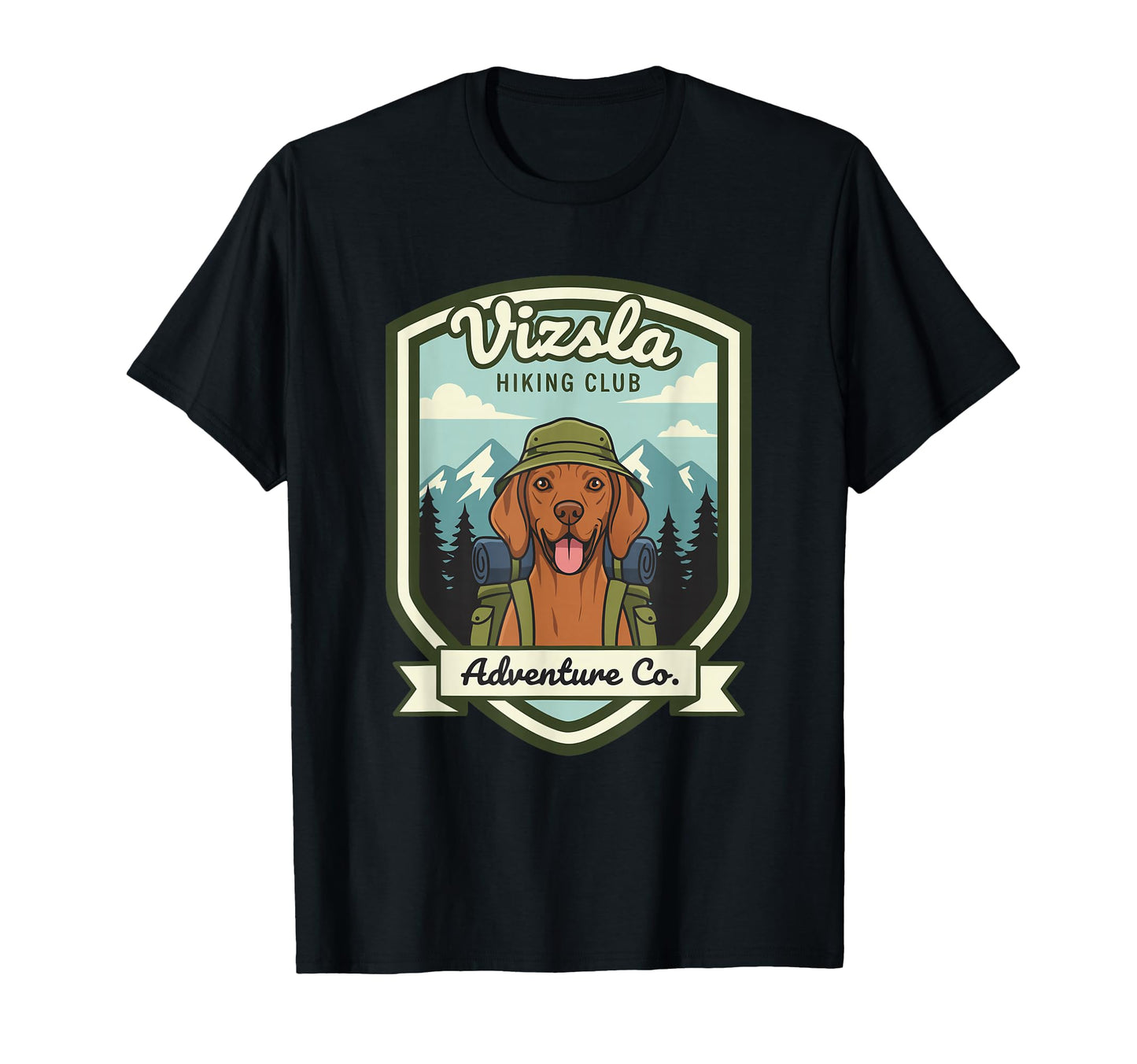 Vizsla Hiking Club Outdoor T-Shirt - Fun Novelty Design Men Women - T-Shirt, Sweatshirt, Hoodie
